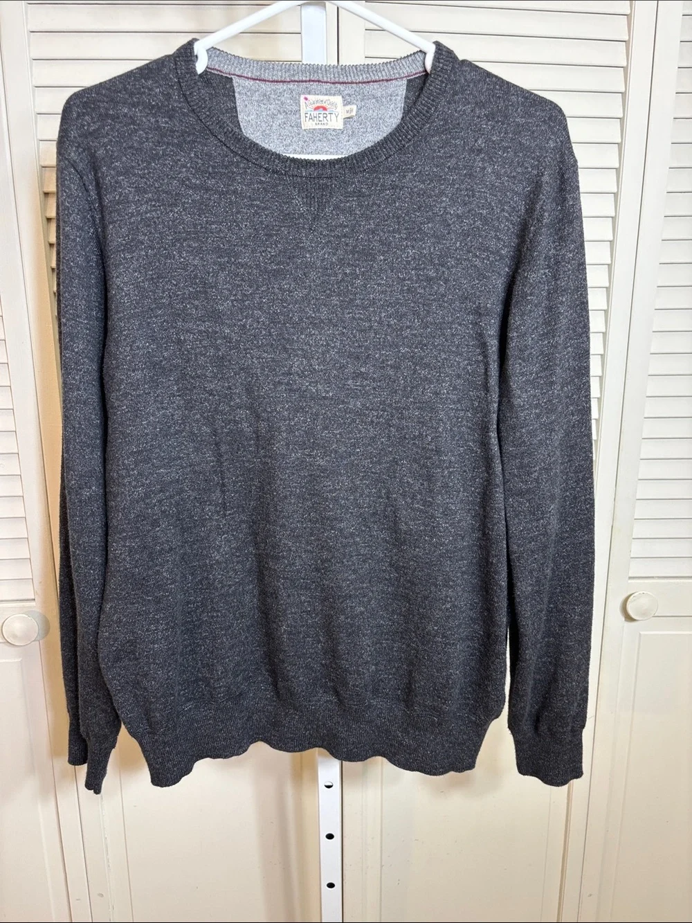 Faherty Men’s Legend Sweater Crew Long Sleeve Gray Medium